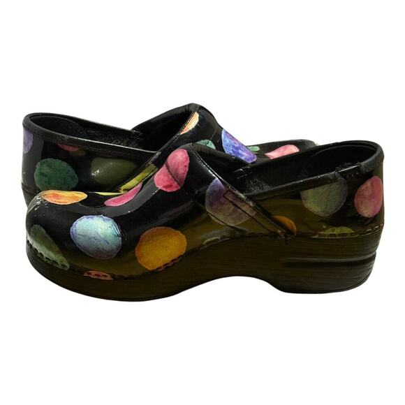 Dansko Professional Clogs Polka Dot Multicolor Leather Size 37 EU US 7 Nursing - Picture 6 of 8